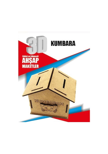 Ahşap Kumbara Maketi - 3 Boyutlu