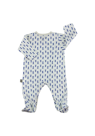 Boumini Yeni Doğan Patikli Bebek Tulumu 0-6 Ay Papyonlu Bebek