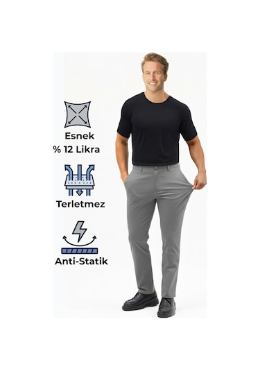 Erkek Motion Streç Kumaş Relaxed Beli Lastikli Jogger Pantolon Koyu Gri M701-r0140002-04 Koyu Gri