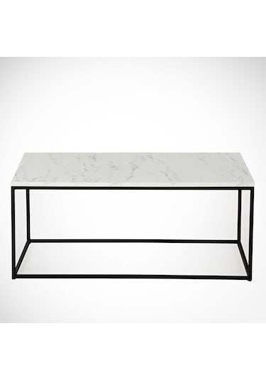 Cosco Beyaz Mermer Orta Sehpa Metal & Orta Masa Marmo/Metal Ayak