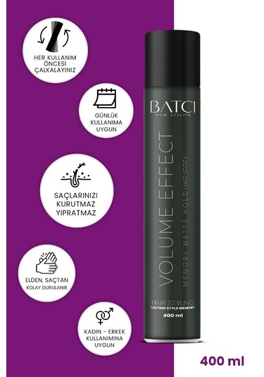 Batçı Hacimlendirici Hafızalı Memory Mat Saç Spreyi 400 Ml
