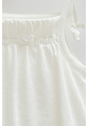 Kız Bebek 2'li Jile Ekru Askılı Şortlu-1294 Ekru