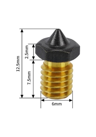 0.6mm E3d V5/v6 Ptfe Teflon Kaplı Nozzle