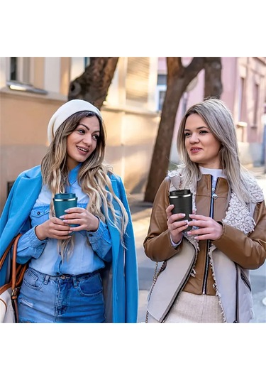 Paslanmaz Çelik Yalıtımlı Fincan 12.85/17.25oz Çift Katmanlı Diğer Siyah