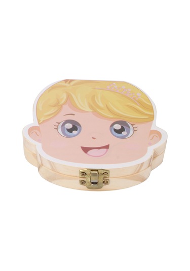 Yunboo Kız Bebekler İçin Ahşap Diş Kutusu - Renkli Boyalı, Doğal Ahşap, Uzun Süreli Saklama, Büyüme Anı Koruyucu