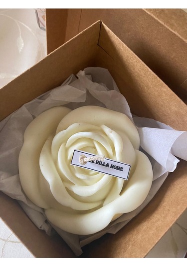 Büyük Boy Gül Hediyelik Mum % 100 Soya Mum