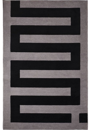 Çocuk Halısı, Siyah-gri, 105x160 Cm Gri