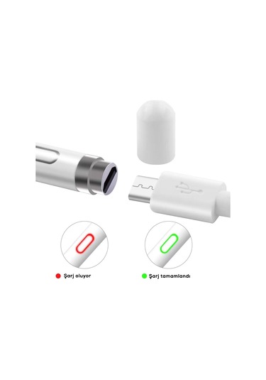 UnDePlus Pencil 08 Stylus Kapasitif Dokunmatik Kalem Beyaz