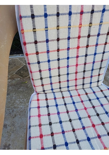 2 Adet Buldan Arkalıklı Sandalye Minderi, Midi Boy-karışık Renkli Çok Renkli