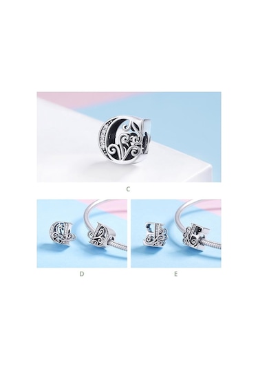 Wostu 925 Ayar Gümüş Az 26 Harfler Göz Kamaştırıcı Boncuk Fit Charm Bilezik Ve Kolye S