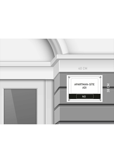 Kişiye Özel Apartman Kapı İsim Numara Pvc Levha 40x30 Cm