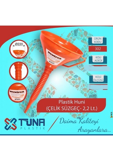 Plastik Spiralli Huni 2.20 Lt 22 Cm 1 Adet Hızlı