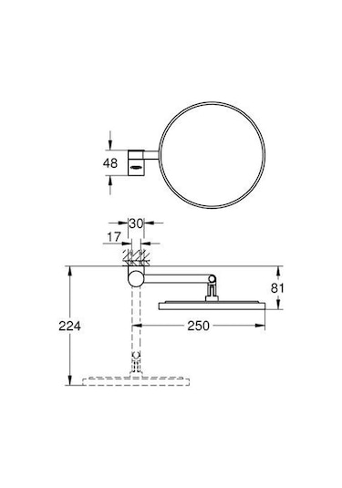 Grohe Selection Makyaj Aynası - 41077AL0 Gri