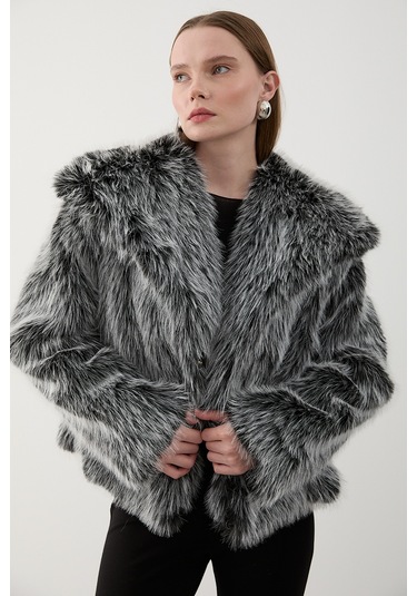 Gri Kırçıllı Britney Kürk - 8900 Gri