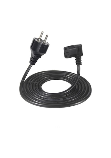 Koodmax 5 Adet C13 Power Güç Elektrik Kablosu 90 Derece L Tip Sol Açılı Power Kablo - 1.8 Mt