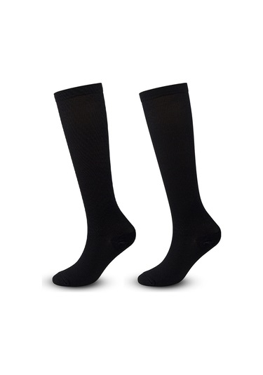 Vkemall Unisex Siyah Kompresyon Çorap - Yüksek Esneklikli, Nefes Alıcı, Spor Ve Outdoor Aktivitelere Uygun - S/m Beden Siyah