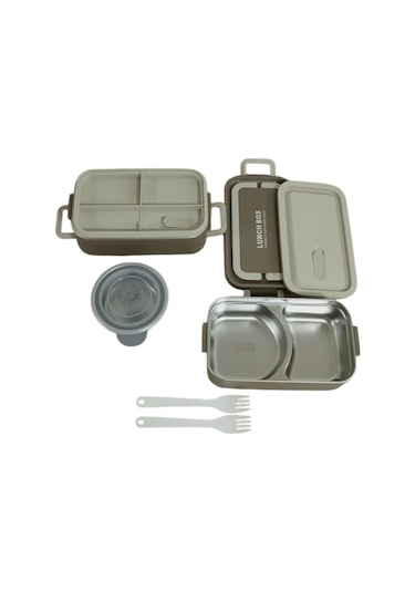 Aryıldız Bento Dikdörtgen Lunch Box Yemek Termosu Vizon 2000 Ml Vizon
