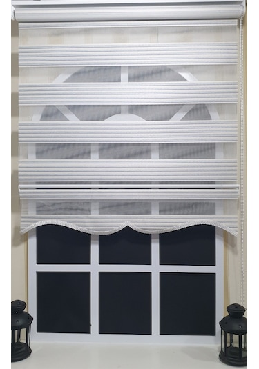 Storburada Zebra Stor Perde Çizgili Etek Dilimli St 010 Ekru