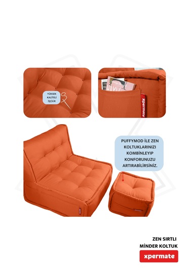 Xpermate Zen Sırtlı Minder İskandinav Tarzı Minder 80x60 Kremit