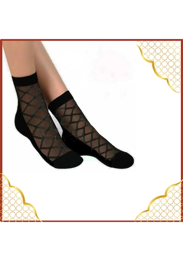 Miss Lana Kadın Desenli Tül Çorap 6'lı Paket Yeni Sezon ASORTİ