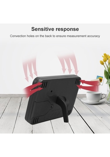 Ts-9606-wb Geniş Ekran Alarm Zamanlayıcı Sıcaklık Nem Ölçer Beyaz Siyah Beyaz + Siyah