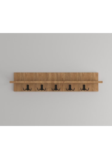 Portmanto Elbise Askılığı, Duvar Askılığı 80 Cm Meşe