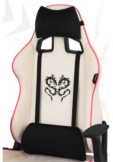 Rio Plus Balerion Terletmez Kadife Kumaş Beyaz Gaming Oyuncu Koltuğu -2 Beyaz