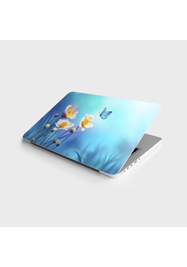 Laptop Sticker Notebook Pc Kaplama Etiketi Mavi Kelebek