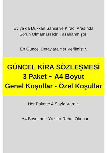 3 Paket, Güncel Kira Sözleşmesi.