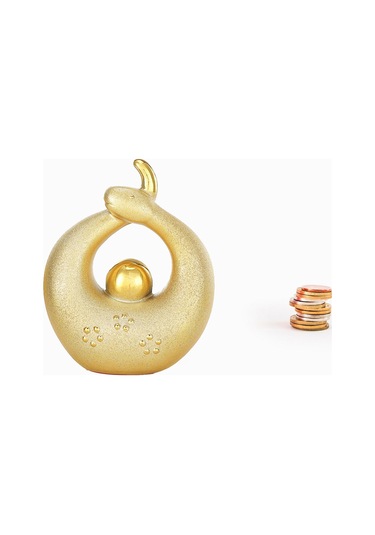 Homyl Çin Zodyağı Yılan Heykeli Masaüstü Figürü Süsleme 16x9x20cm