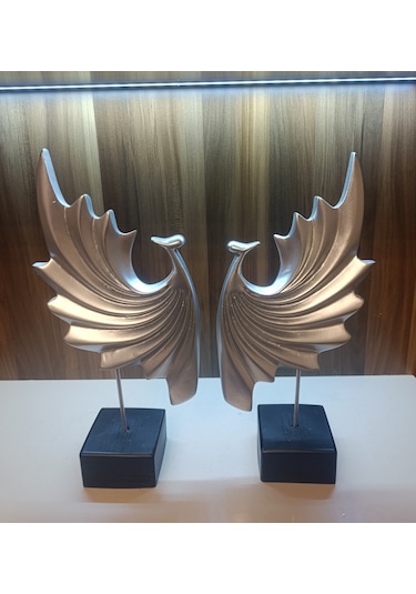 18cm -35cm Ebatlarında Kırılmaz Beyaz 2li Tavus Kuşu Biblosu