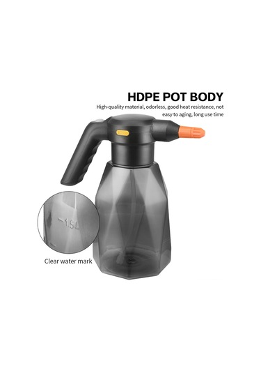 Maiyame 2l Siyah Şeffaf Elektrikli Spreyci, Li-poly Pil, Bahçe Bitkileri Sulama, Ev Temizliği, Hava Nemlendirme, Otomatik Sprey Fonksiyonu