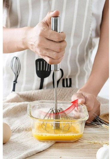 Hometarz Basmalı Çırpıcı Karıştırıcı Otomatik İnox Çelik 36CM