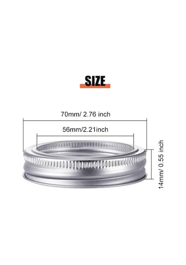 Ulzyvf 70mm Sızdırmaz Teneke Mason Kavanoz Kapakları - 5 Kapak + 5 Bant, Mikrodalga & Bulaşık Makinesi Uyumlu Diğer