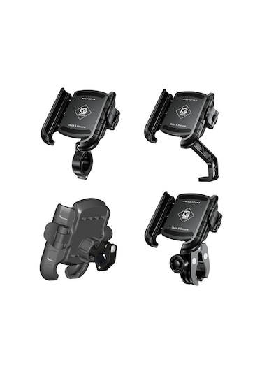 Kewig Motosiklet Bisiklet Blokajsız Cep Telefonu Kamera Navigasyon Braketi M8sp-c2 Siyah