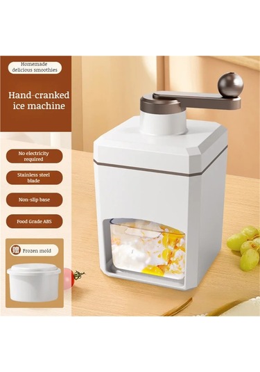 Jialan Dıy Buz Kırıcı Kolu Taşınabilir Manuel Buz Slush Makinesi Beyaz