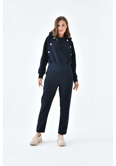 Ftz Women Kadın İki İp Düğme Detaylı Takım Lacivert 30640-lacivert Lacivert