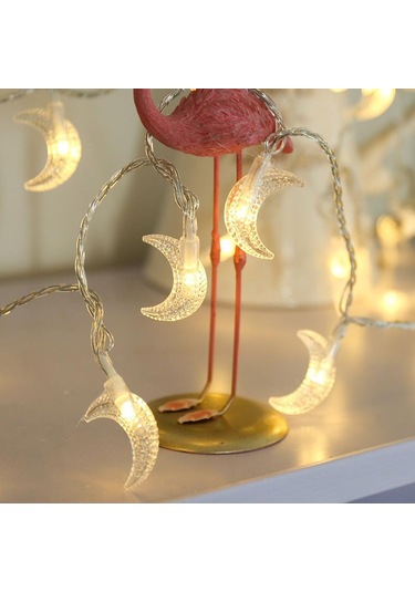 Sıcak Beyaz Eid Mubarak Led Yıldız Ay Işıkları Dize Ramazan Süslemeleri Ev İslam Müslüman Ramazan Dekorasyon Myy Ay Diğer