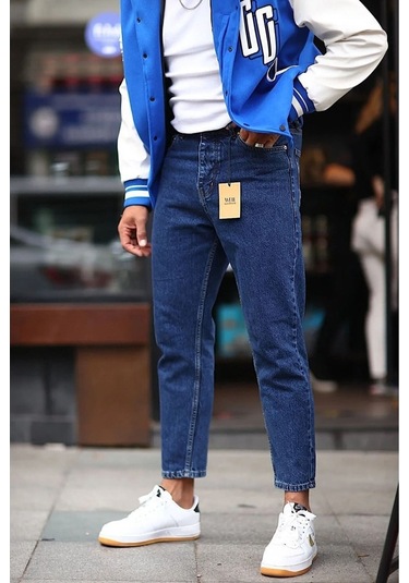 Erkek Boyfriend Pantolon Lacivert