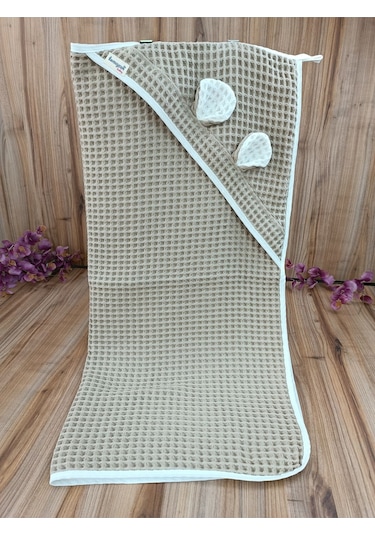 Ekru Pike Bebek Battaniyesi Doğal Organik Uyku Çift Taraflı Bebek Havlu Örtü Yenidoğan Mevsimlik S.kahve Sütlü Kahve