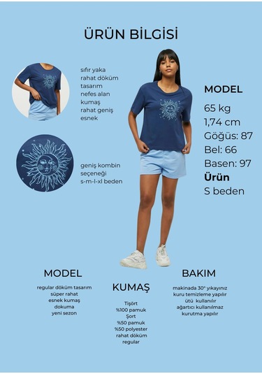 Bella Dossi Pamuklu Kısa Kollu Baskılı Kadın Şortlu Pijama Takımı Lacivert