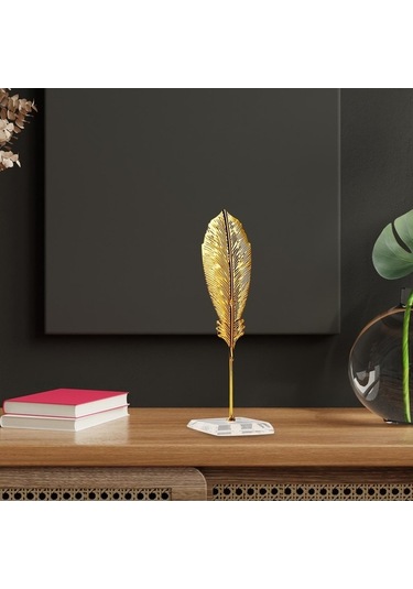 Pazly Yaprak Suntek Şekilli Muz-yaprağı-21.5cm Metal Heykeli Af