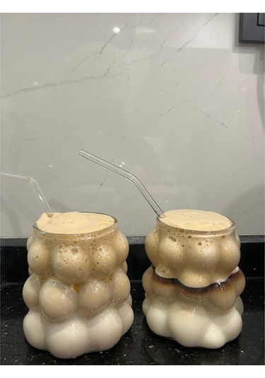 2 Adet Üzüm Kabartmalı Borosilikat Cam Bardak Sunumluk Pinterest Bubble Bardak Soğuk Kahve Bardağı Şeffaf