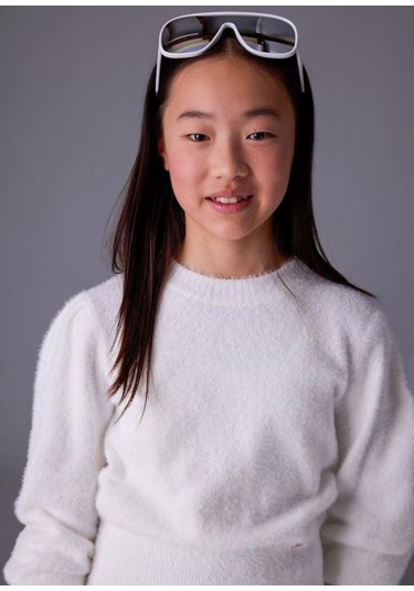 Kız Kazak 25kmyr7308 Krem