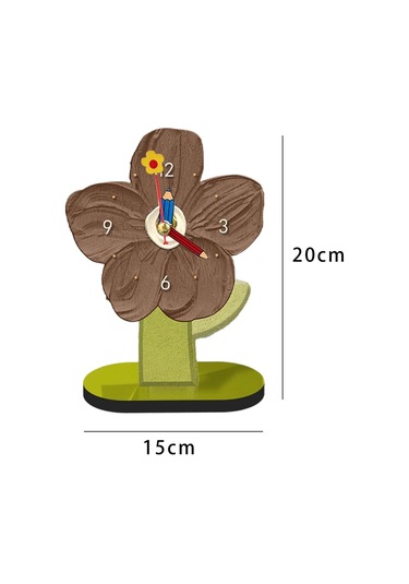 Homyl Masaüstü Saat Süs Modern Masa Saati Kahverengi-15cmx20cm Kahverengi 15cmx20cm Çok Renkli