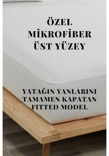Ely Parker Sıvı Geçirmez Alez Mikro Fitted Çift Kişilik Tek Kişilik Bebek Alezi Su Yatak Koruyucu ELYPRKR00569 Beyaz