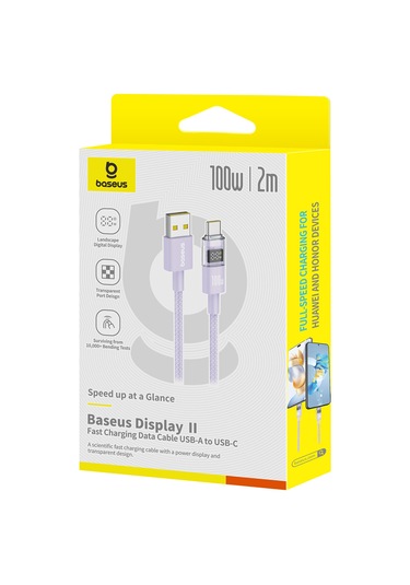 Baseus Dispaly Iı 2m 100w Kablo Veri Aktarımı Usb-a'dan Usb-c'ye Hızlı Şarj Kablosu