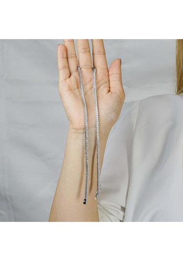 Modagümüşevi Pırlanta Tasarımlı Kare Model 925 Ayar Gümüş Su Yolu Kolye 50 Cm