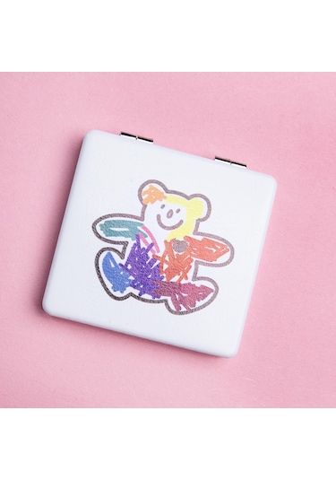 Sevimli Şekiller Kara Cep Aynası 1 Adet-1634 Beyaz