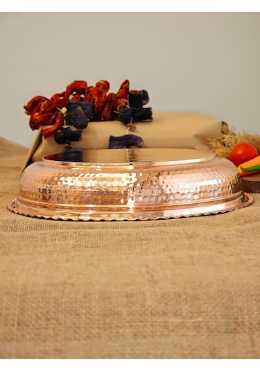 Modabakır Bakır Paşa Sahani 35 Cm, Bakır Derin Tabak Model:852741 Bakır
